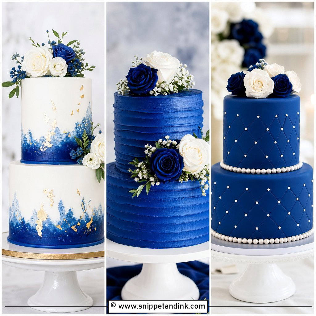 20 2 Tier Royal Blue Wedding Cake Ideas for Regal Style