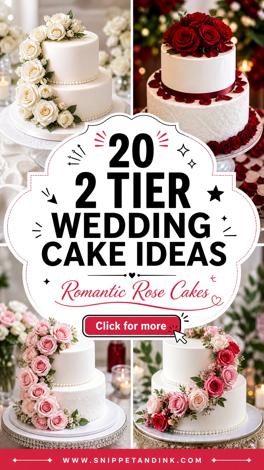 20 2 Tier Wedding Cake Ideas with Roses for Romance - 20 2 Tier Wedding Cake Ideas with Roses for Romance