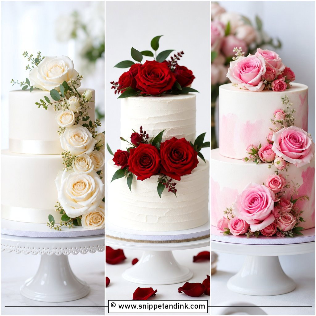 20 2 Tier Wedding Cake Ideas with Roses for Romance