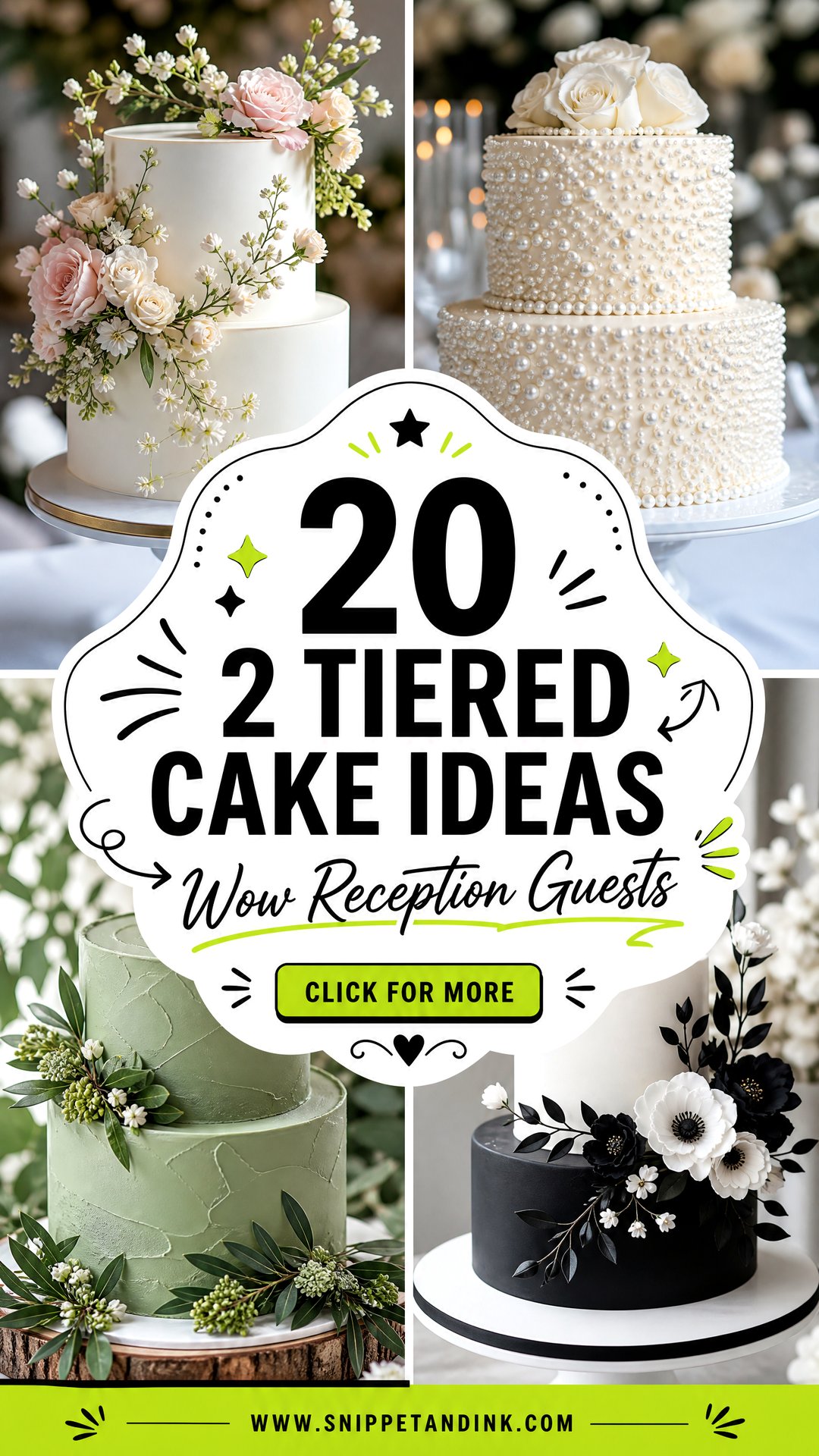 20 2 Tiered Cake Ideas for Wedding Receptions to Wow Guests - 20 2 Tiered Cake Ideas for Wedding Receptions to Wow Guests