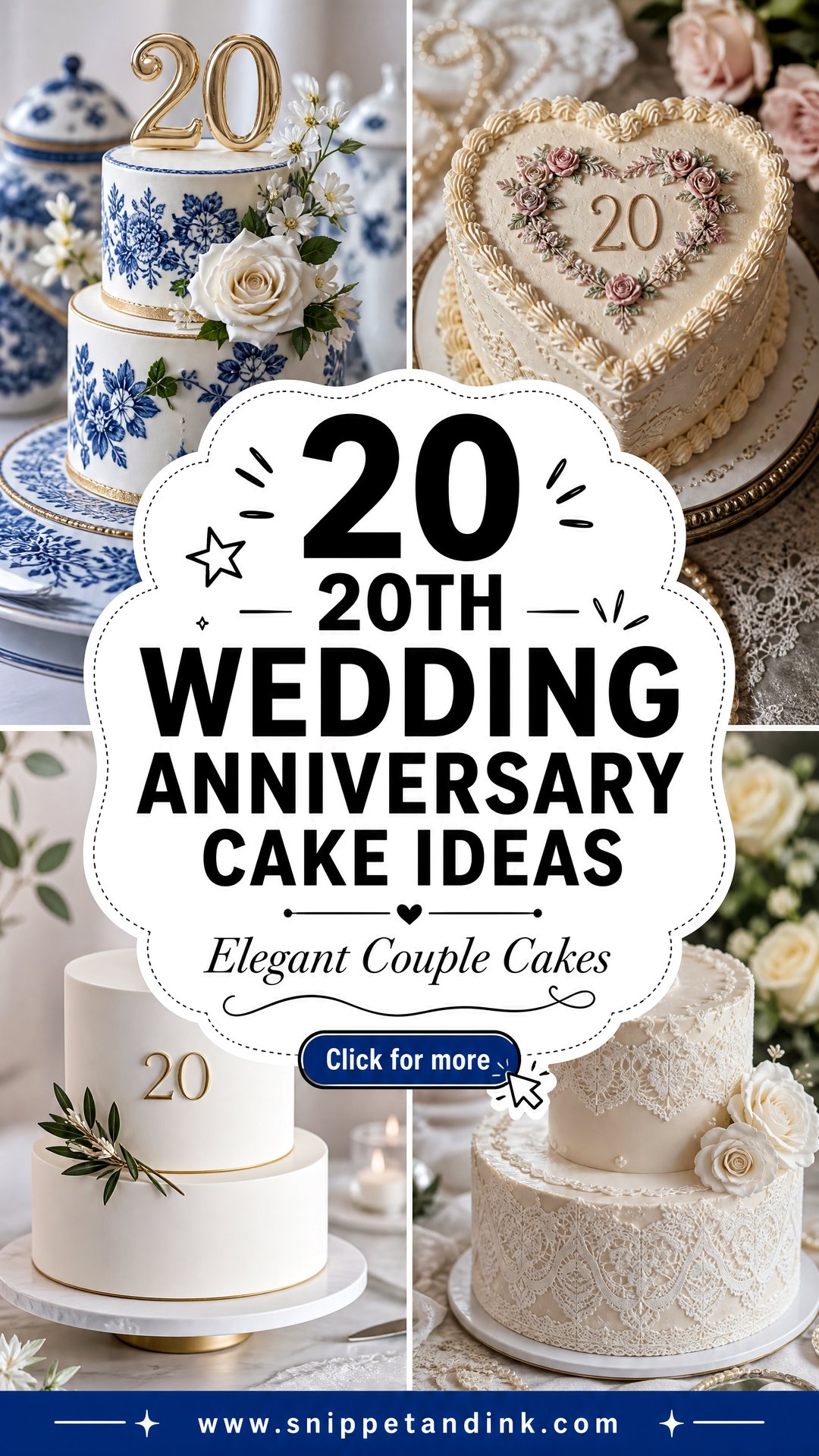 20 20th Wedding Anniversary Cake Ideas for Elegant Couples - 20 20th Wedding Anniversary Cake Ideas for Elegant Couples