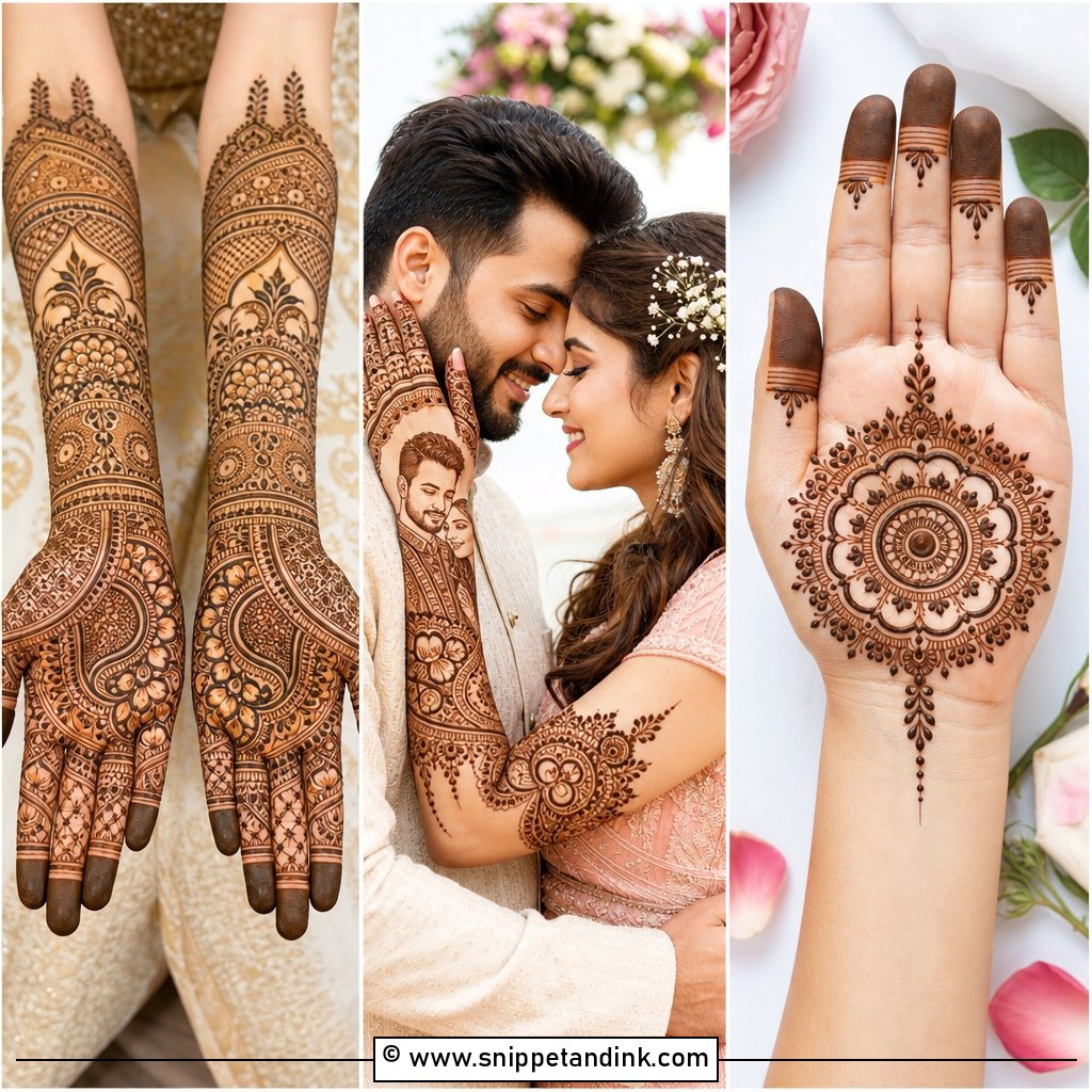 20 25 Anniversary Mehndi Design Ideas for Silver Couples