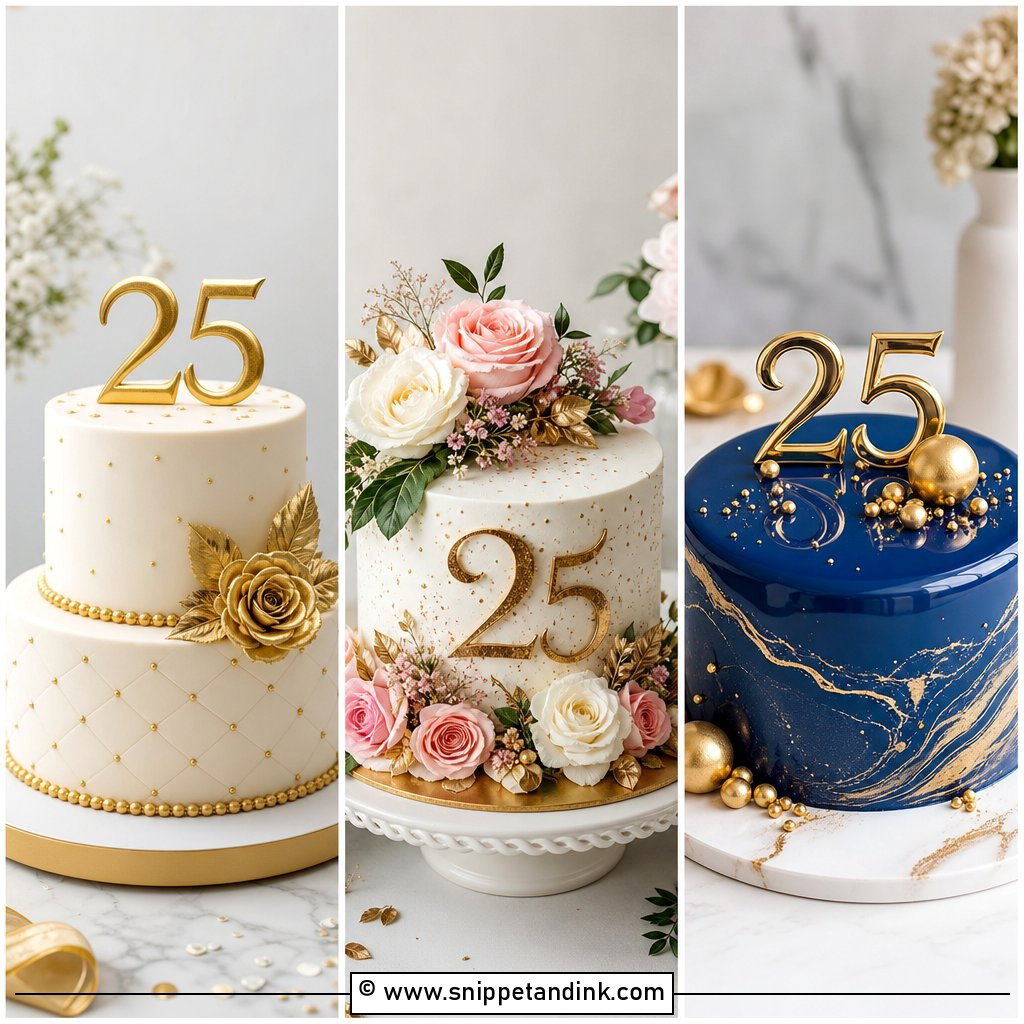 20 25th Anniversary Cake Design Ideas for Silver Romance