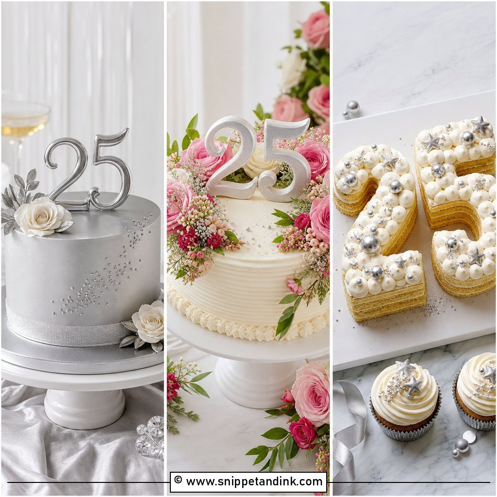 20 25th Anniversary Cake Designs for a Silver Celebration