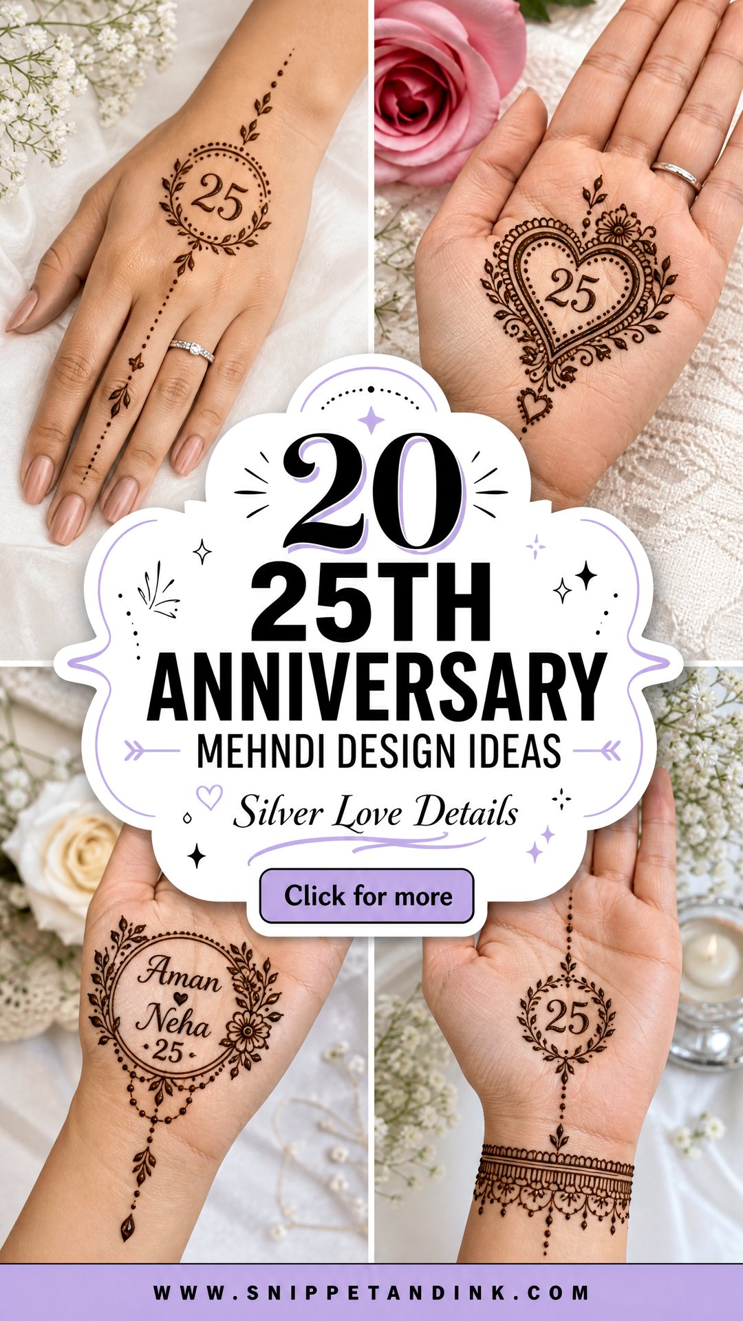 20 25th Anniversary Mehndi Design Ideas for Silver Love - 20 25th Anniversary Mehndi Design Ideas for Silver Love