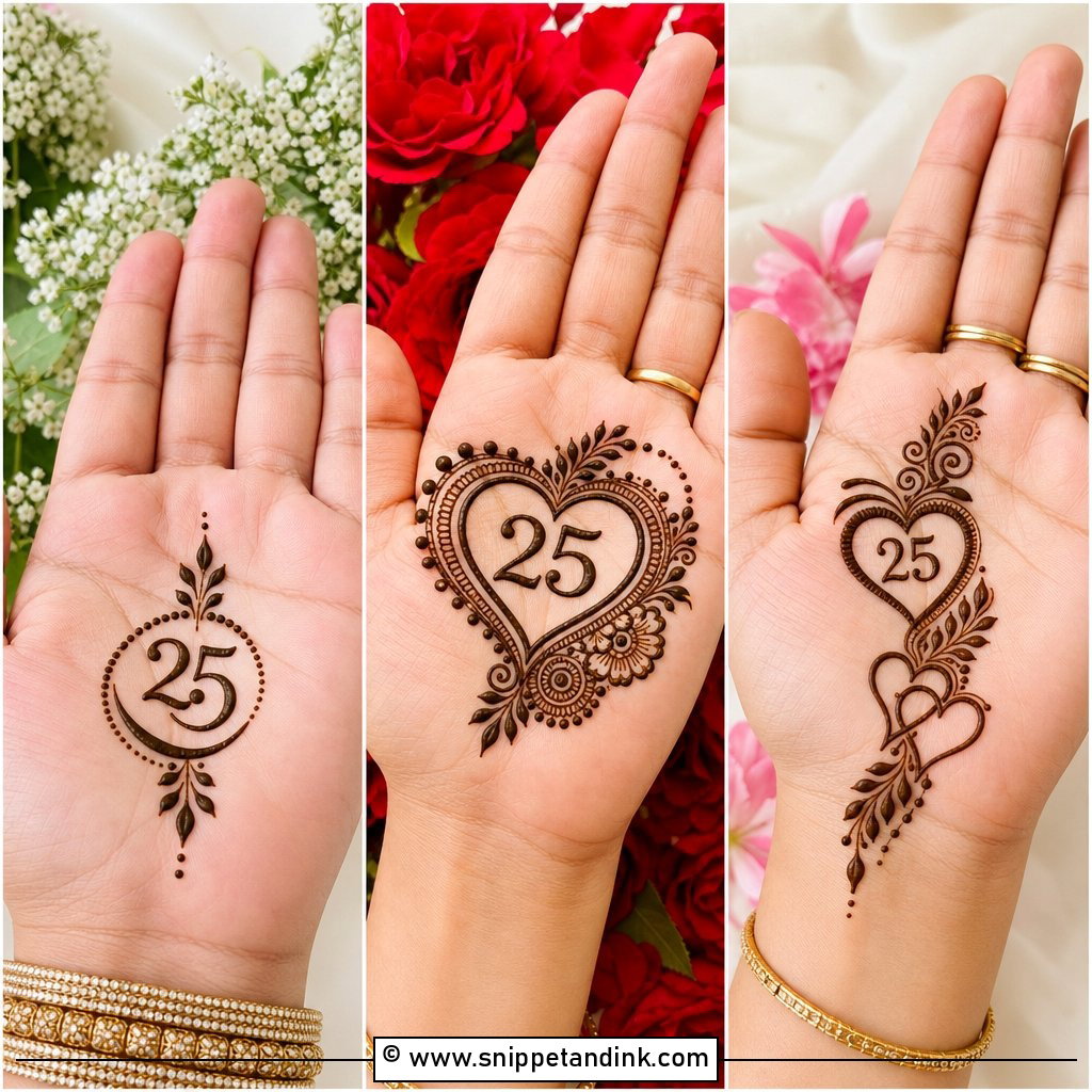 20 25th Anniversary Mehndi Design Ideas for Silver Love