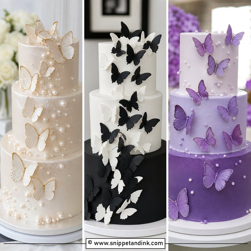 20 3 Tier Butterfly Cake Ideas for Wedding With Romantic Whimsy