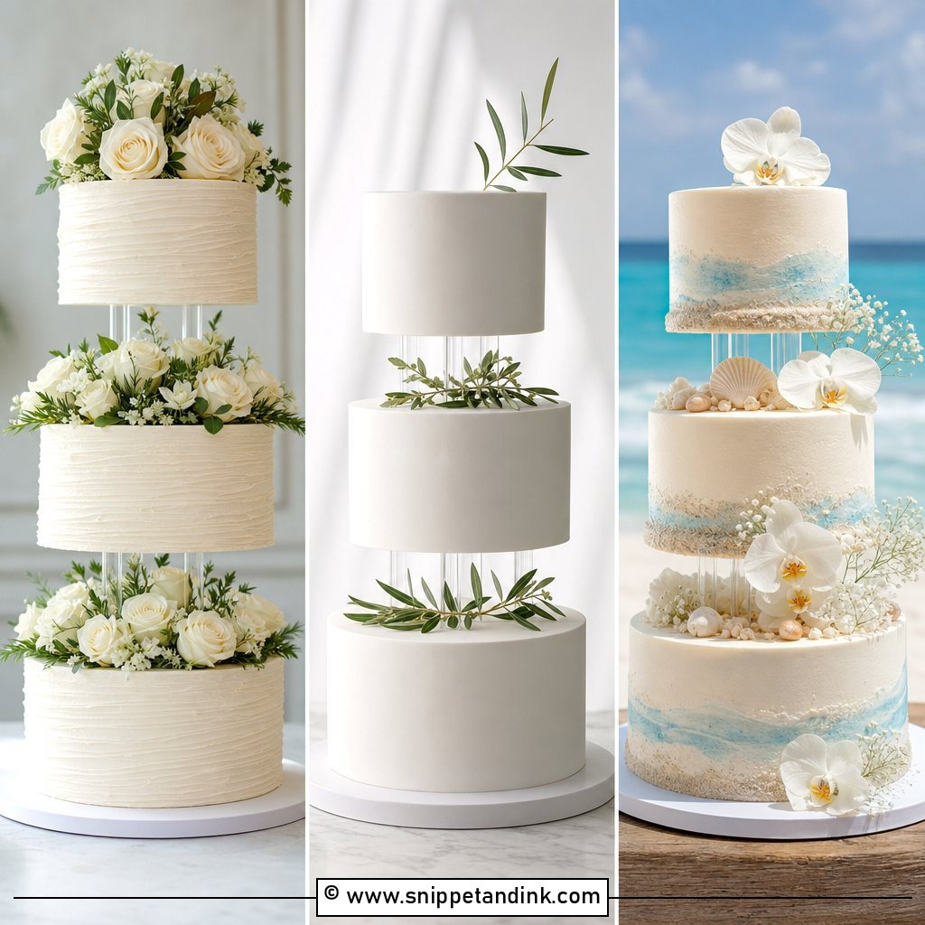 20 3 Tier Floating Wedding Cake Ideas for Dramatic Style