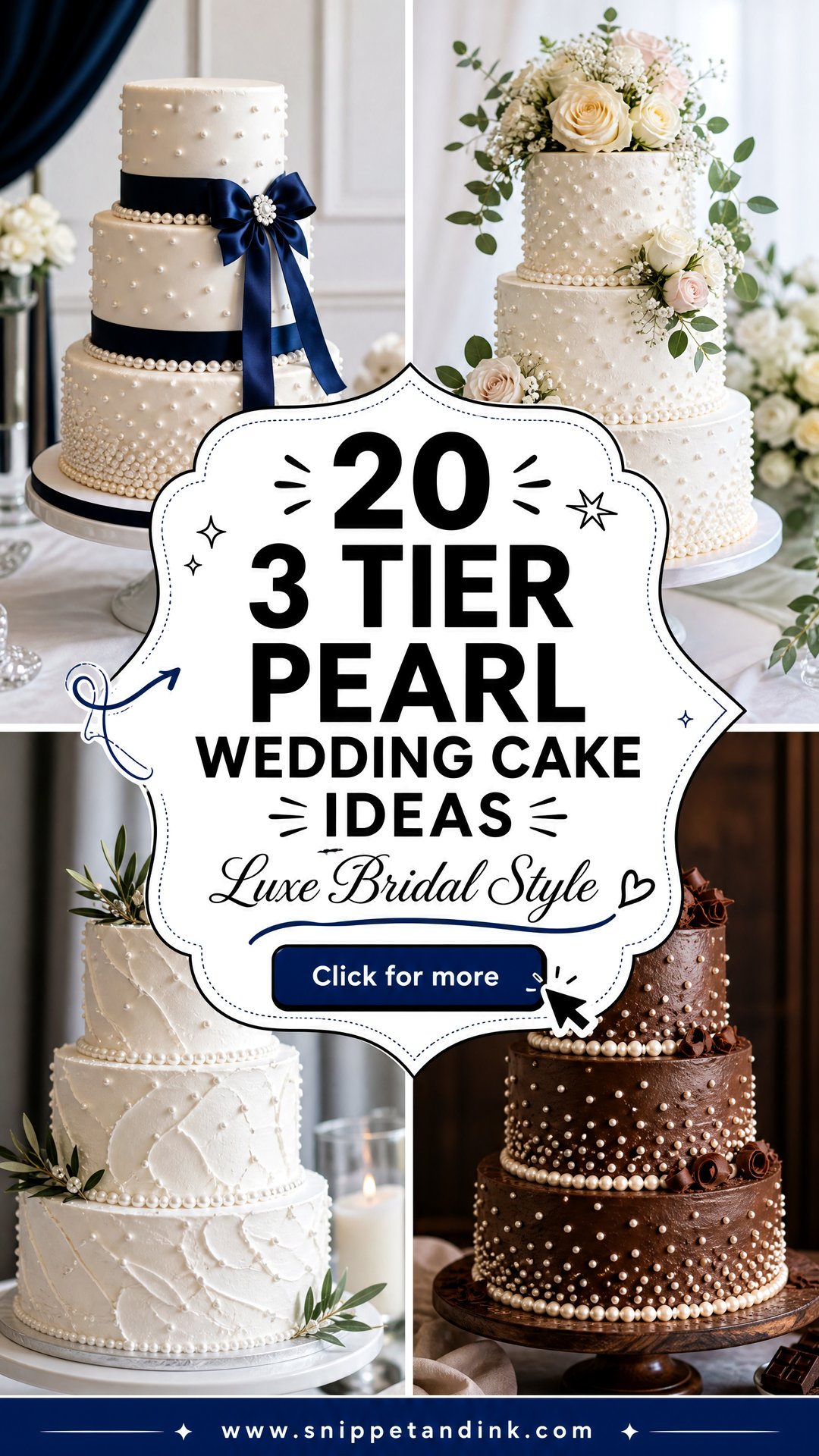 20 3 Tier Pearl Wedding Cake Ideas for Luxe Bridal Style - 20 3 Tier Pearl Wedding Cake Ideas for Luxe Bridal Style