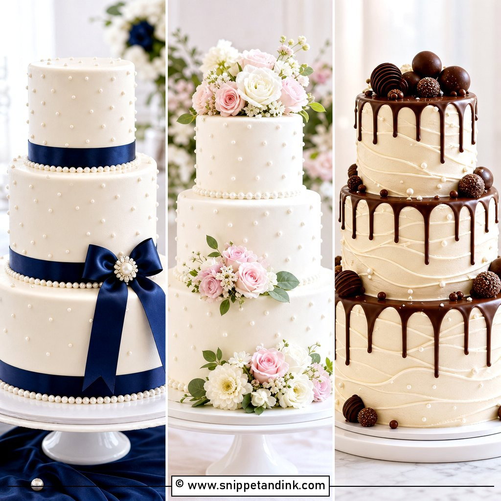 20 3 Tier Pearl Wedding Cake Ideas for Luxe Bridal Style