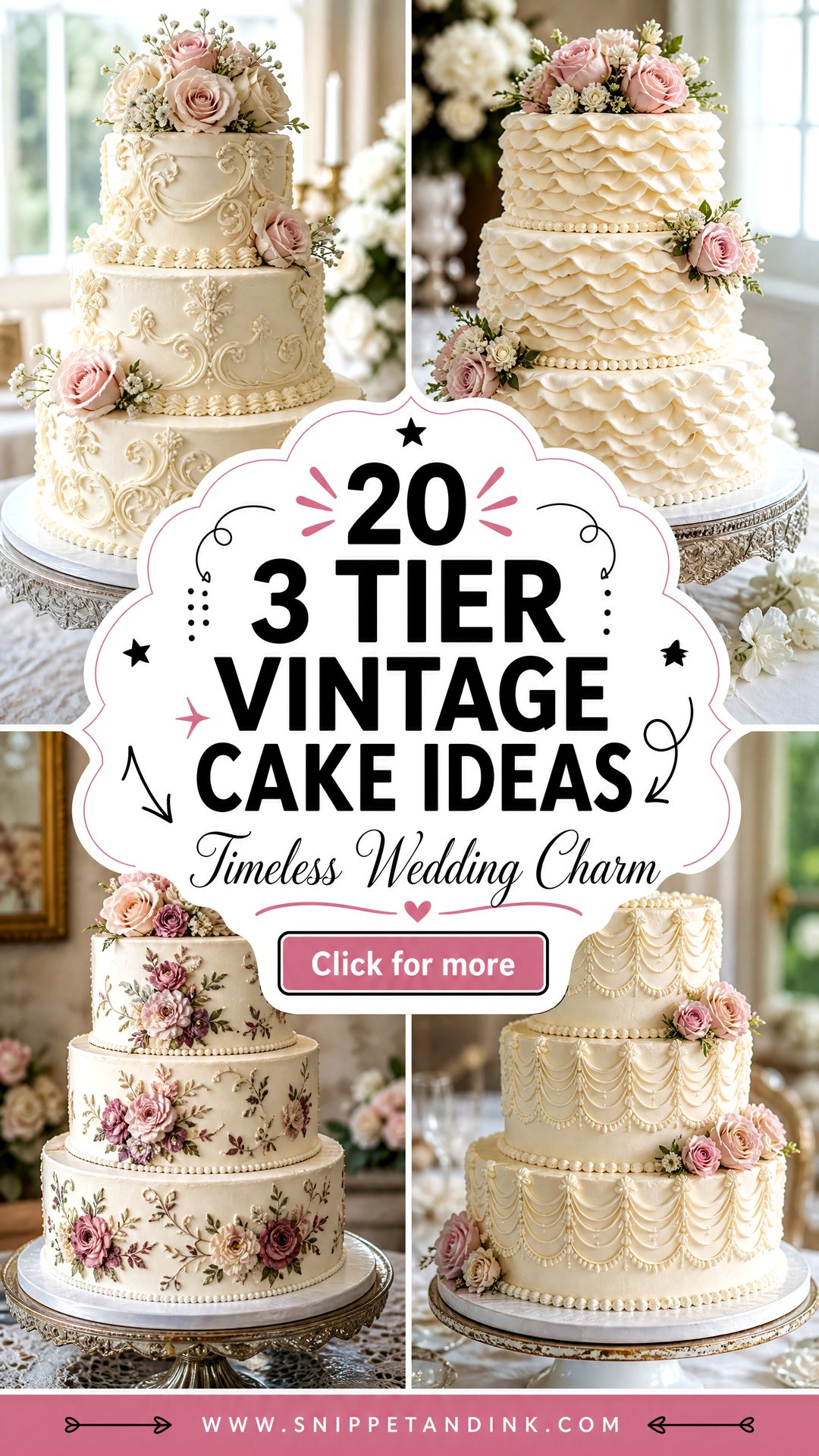 20 3 Tier Vintage Cake Ideas for Wedding With Timeless Charm - 20 3 Tier Vintage Cake Ideas for Wedding With Timeless Charm