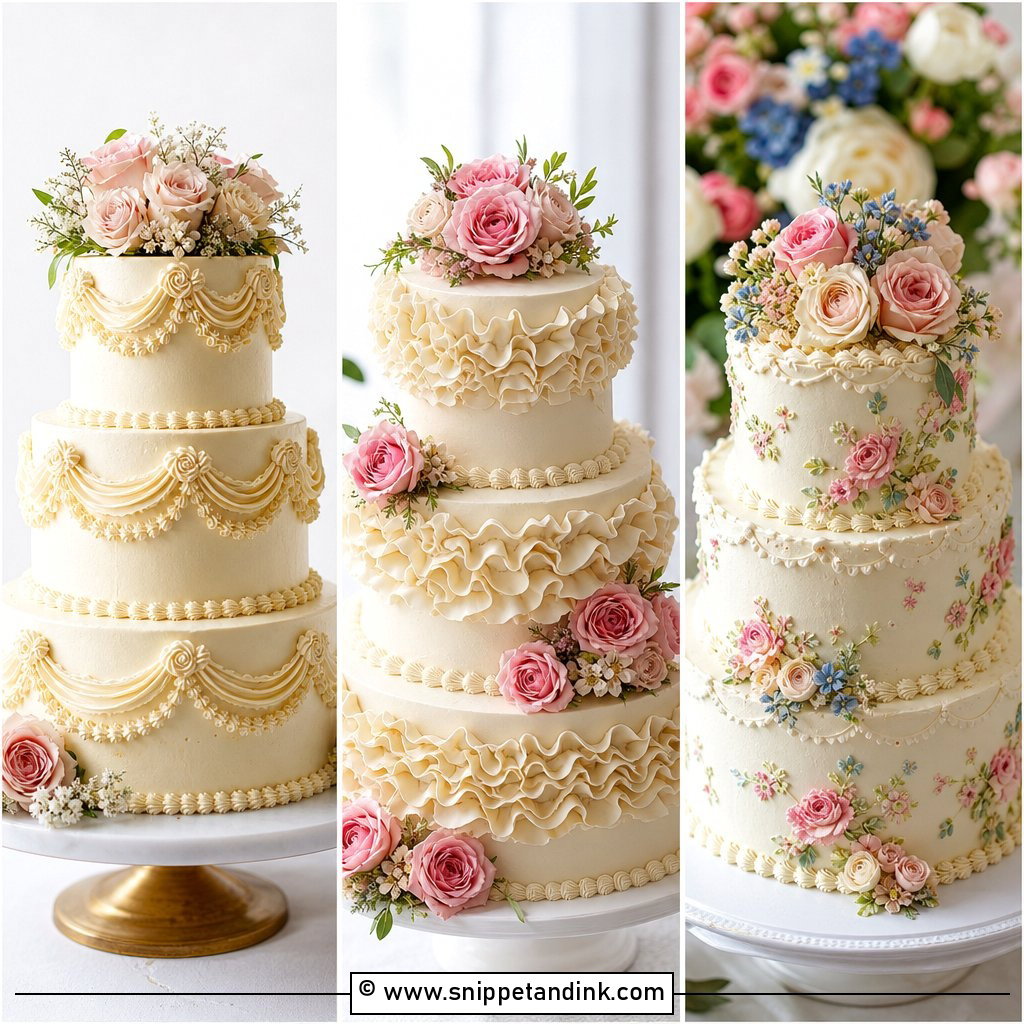 20 3 Tier Vintage Cake Ideas for Wedding With Timeless Charm