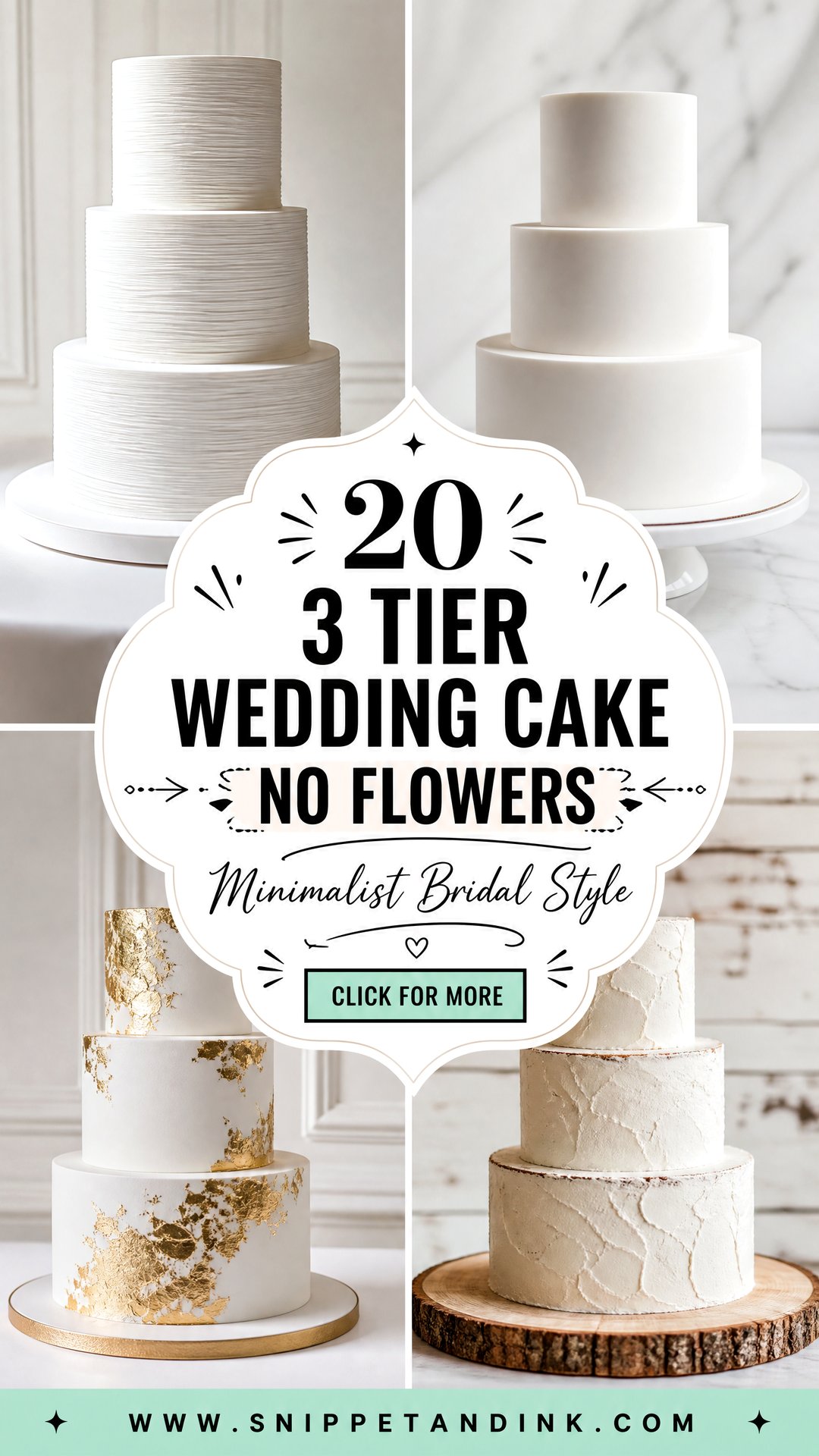 20 3 Tier Wedding Cake No Flowers for Minimalist Brides - 20 3 Tier Wedding Cake No Flowers for Minimalist Brides