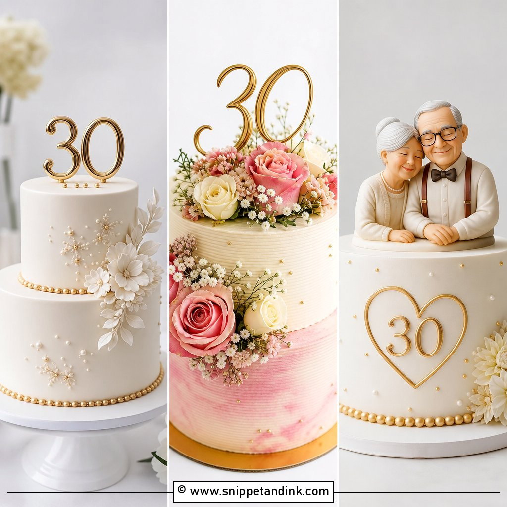 20 30th Wedding Anniversary Cake Ideas for Pearl Romance