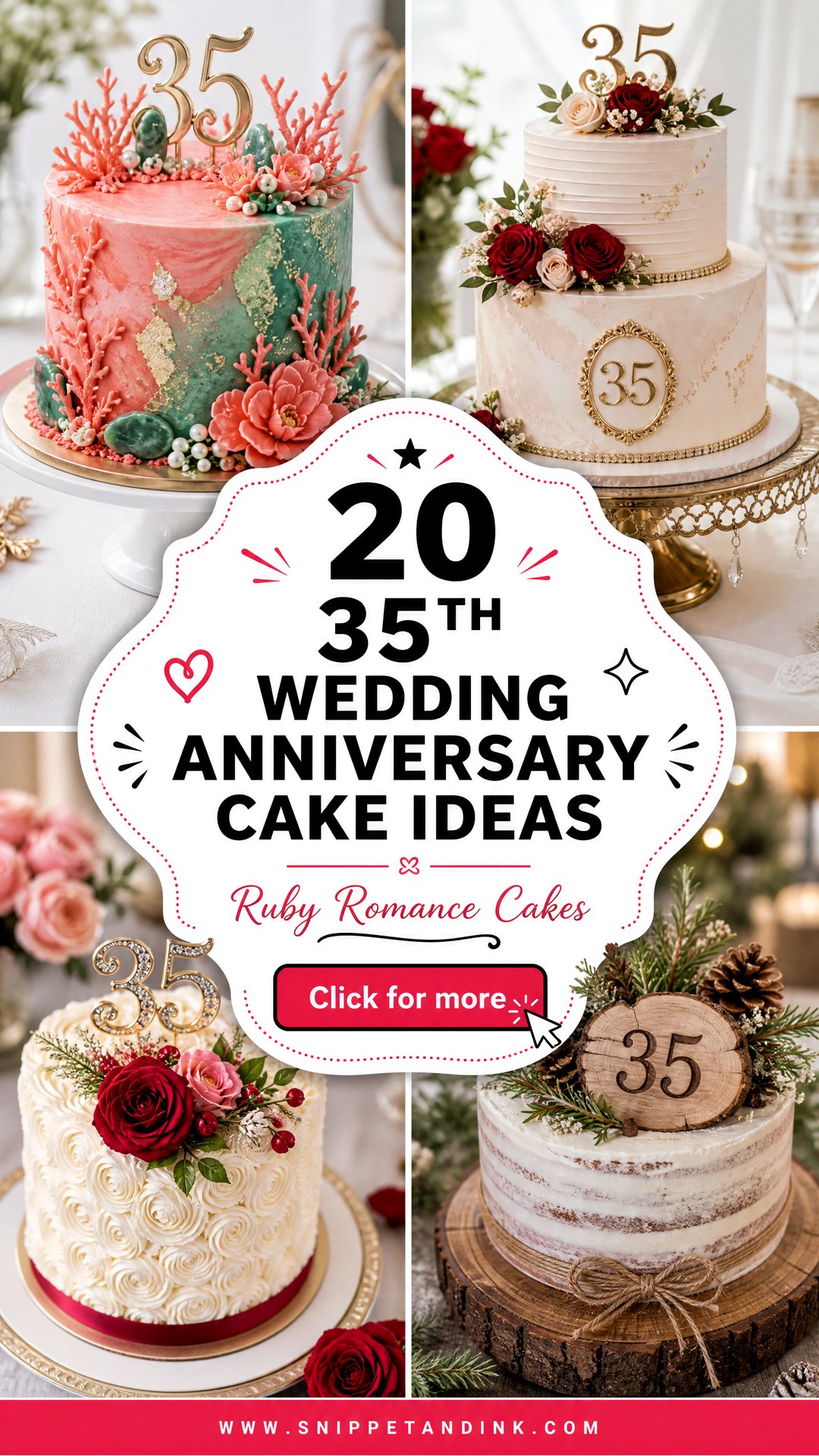 20 35th Wedding Anniversary Cake Ideas for Ruby Romance - 20 35th Wedding Anniversary Cake Ideas for Ruby Romance