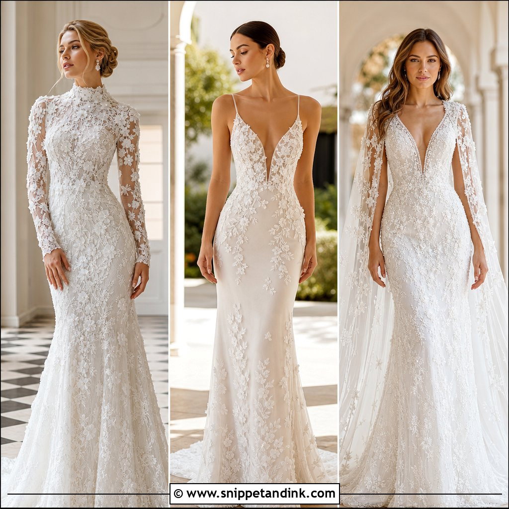 20 3D Lace Wedding Dress Ideas: Romantic Looks for Modern Brides