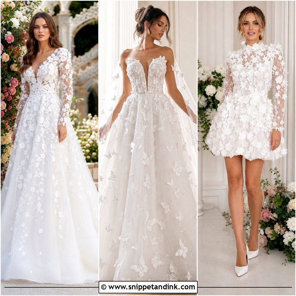 20 3D Wedding Dress Ideas Stunning Styles for Modern Brides