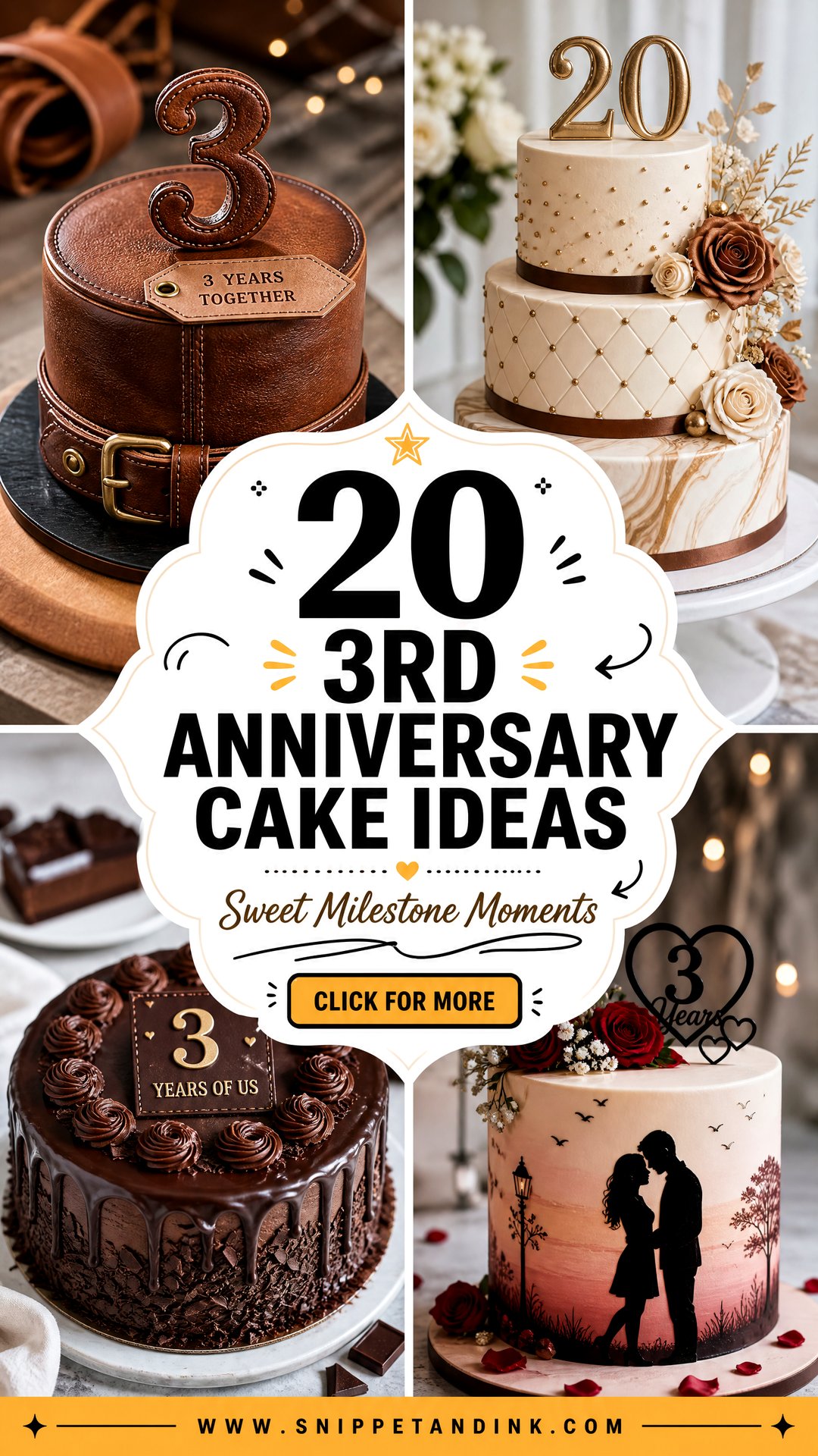 20 3rd Anniversary Cake Ideas for Sweet Milestone Moments - 20 3rd Anniversary Cake Ideas for Sweet Milestone Moments