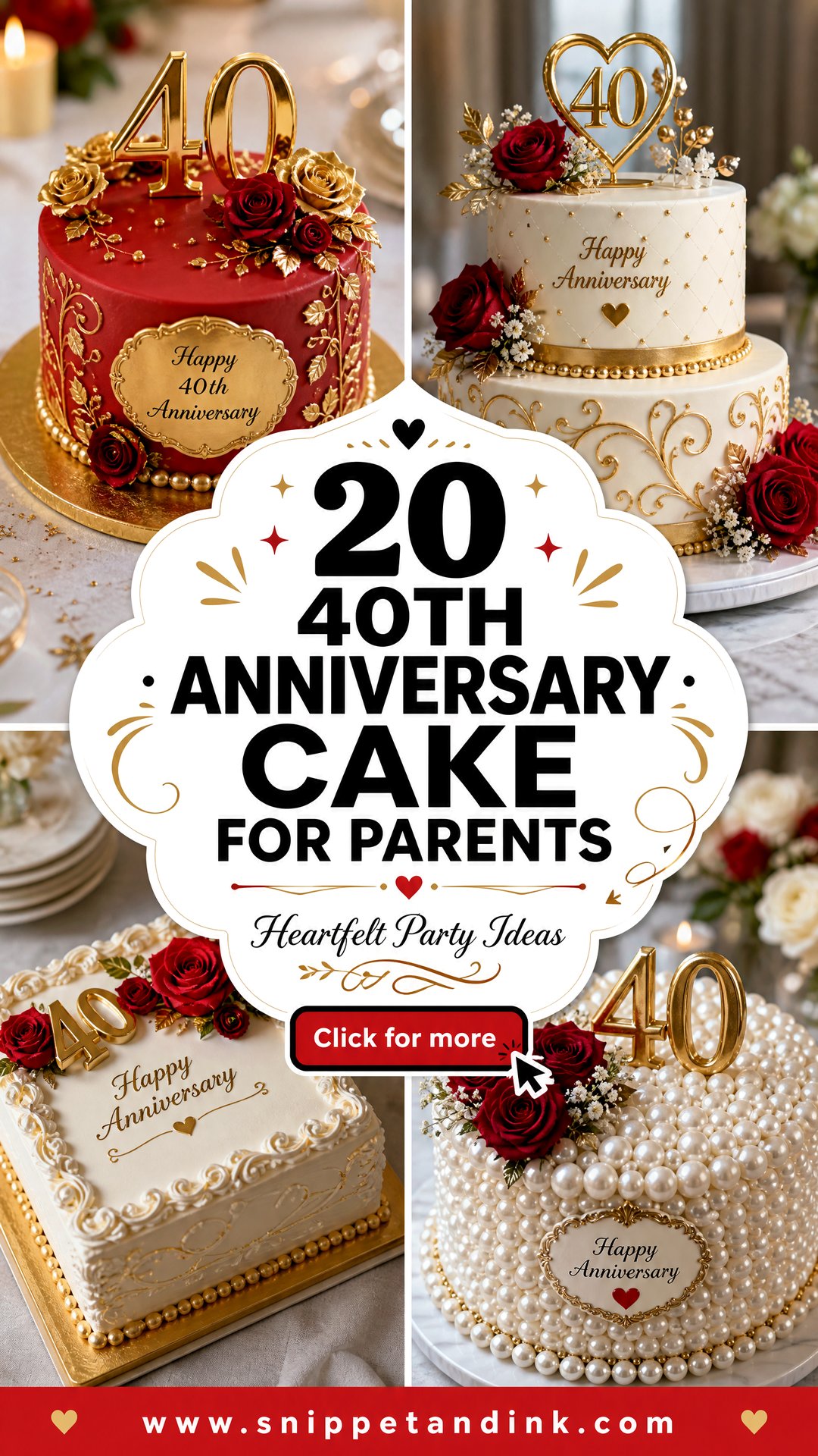 20 40th Anniversary Cake for Parents Heartfelt Party Ideas - 20 40th Anniversary Cake for Parents: Heartfelt Party Ideas