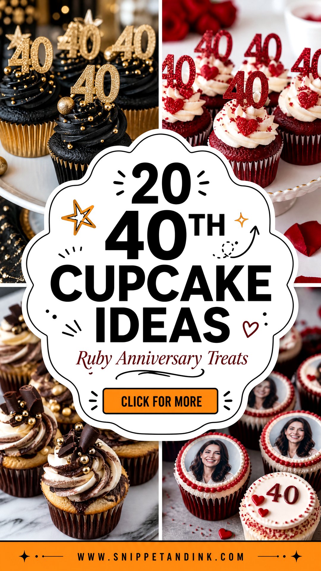 20 40th Cupcake Ideas for Ruby Anniversary Celebrations - 20 40th Cupcake Ideas for Ruby Anniversary Celebrations