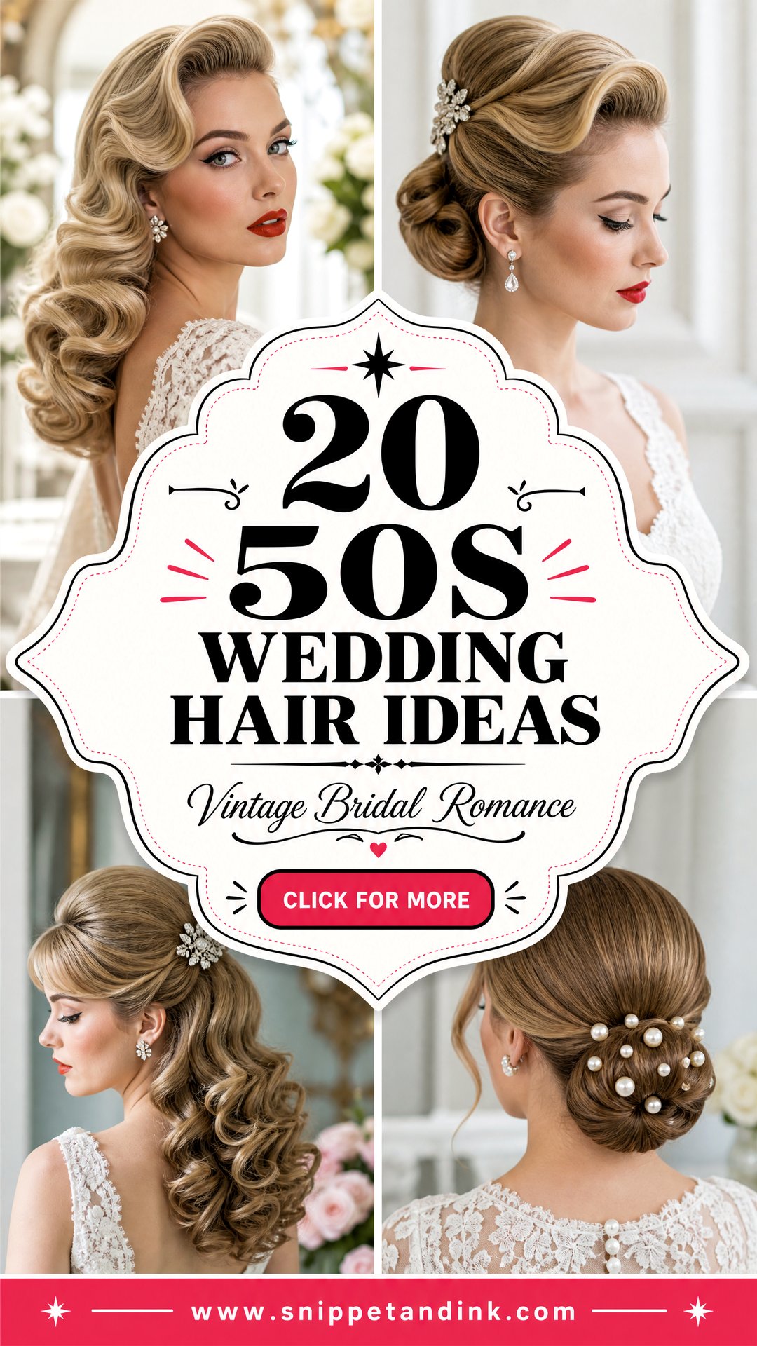 20 50s Wedding Hair Ideas for Vintage Bridal Romance - 20 50s Wedding Hair Ideas for Vintage Bridal Romance