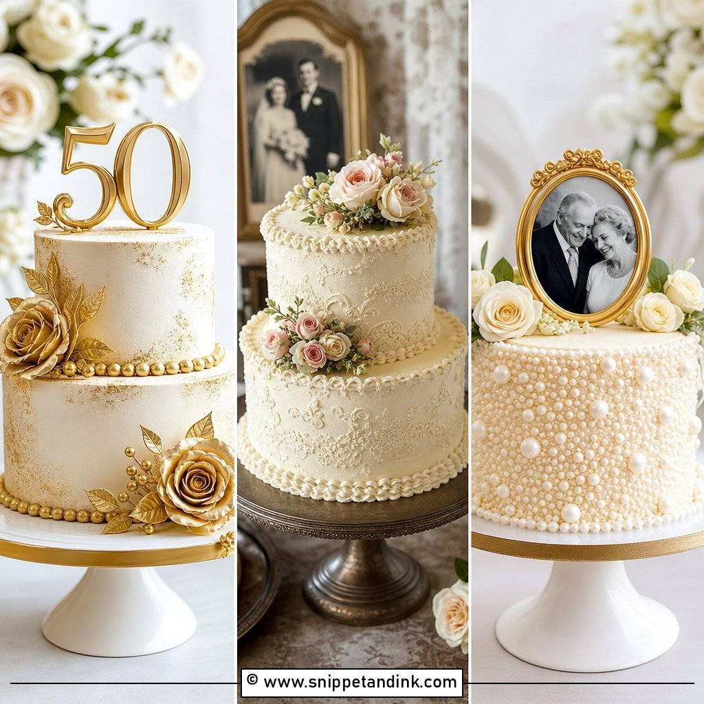 20 50th Wedding Anniversary Cake Ideas for Golden Love