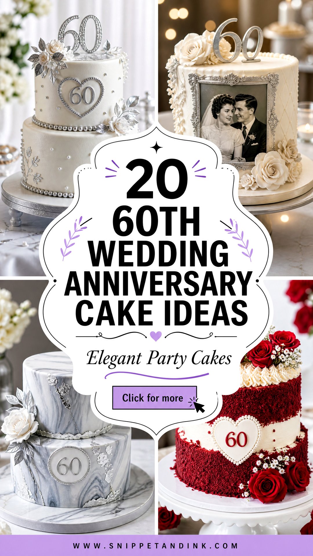 20 60th Wedding Anniversary Cake Ideas for Elegant Parties - 20 60th Wedding Anniversary Cake Ideas for Elegant Parties