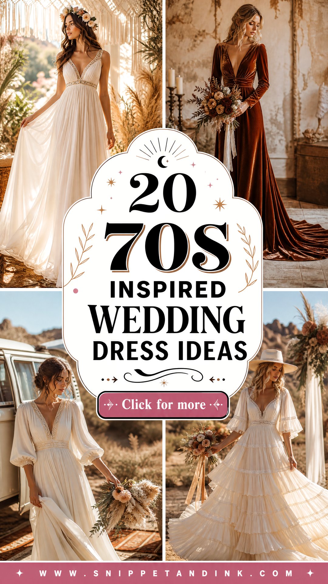 20 70s Inspired Wedding Dress Ideas Boho Bridal Looks - 20 70s Inspired Wedding Dress Ideas: Boho Bridal Looks