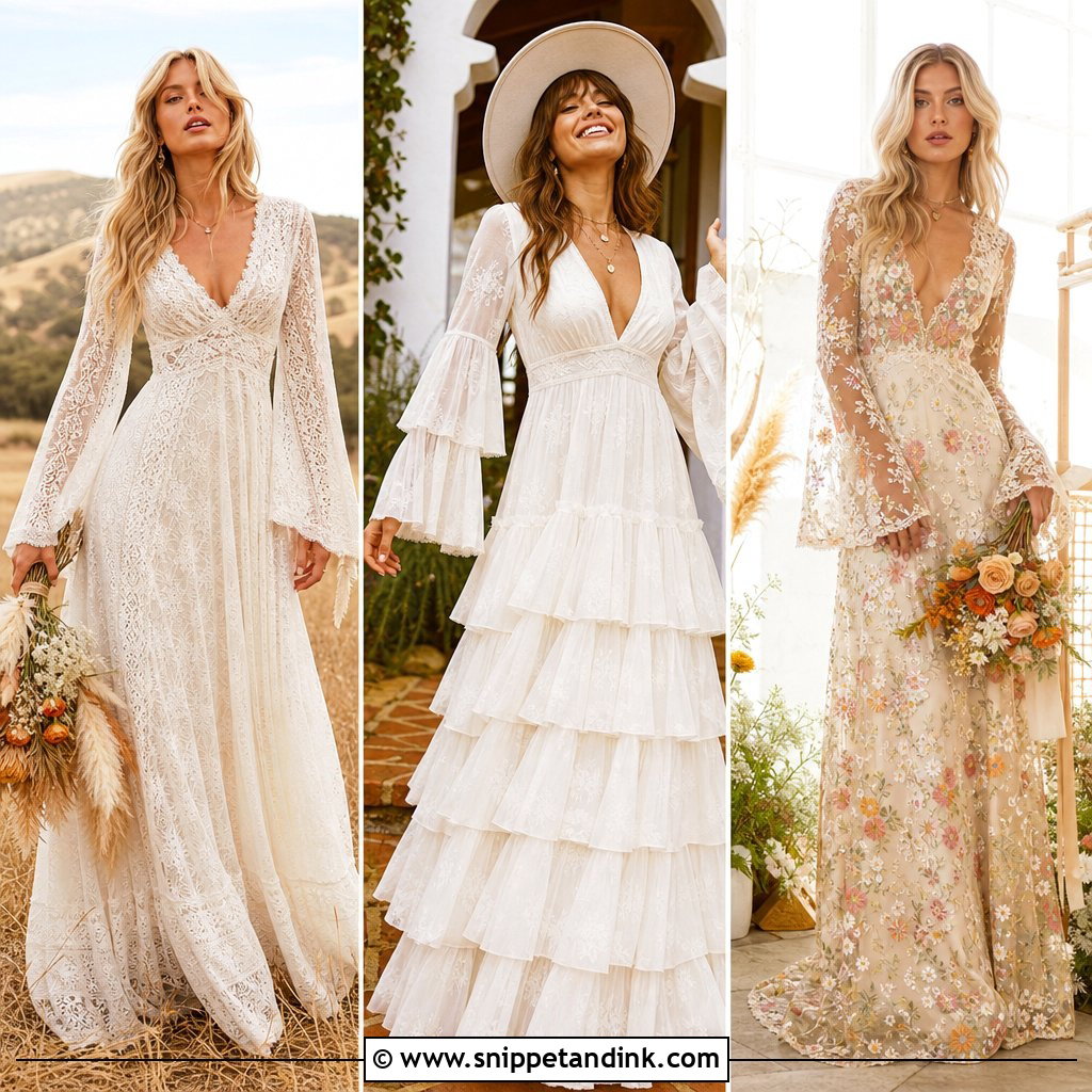 20 70s Wedding Dresses: Boho Glam Styles for Modern Brides