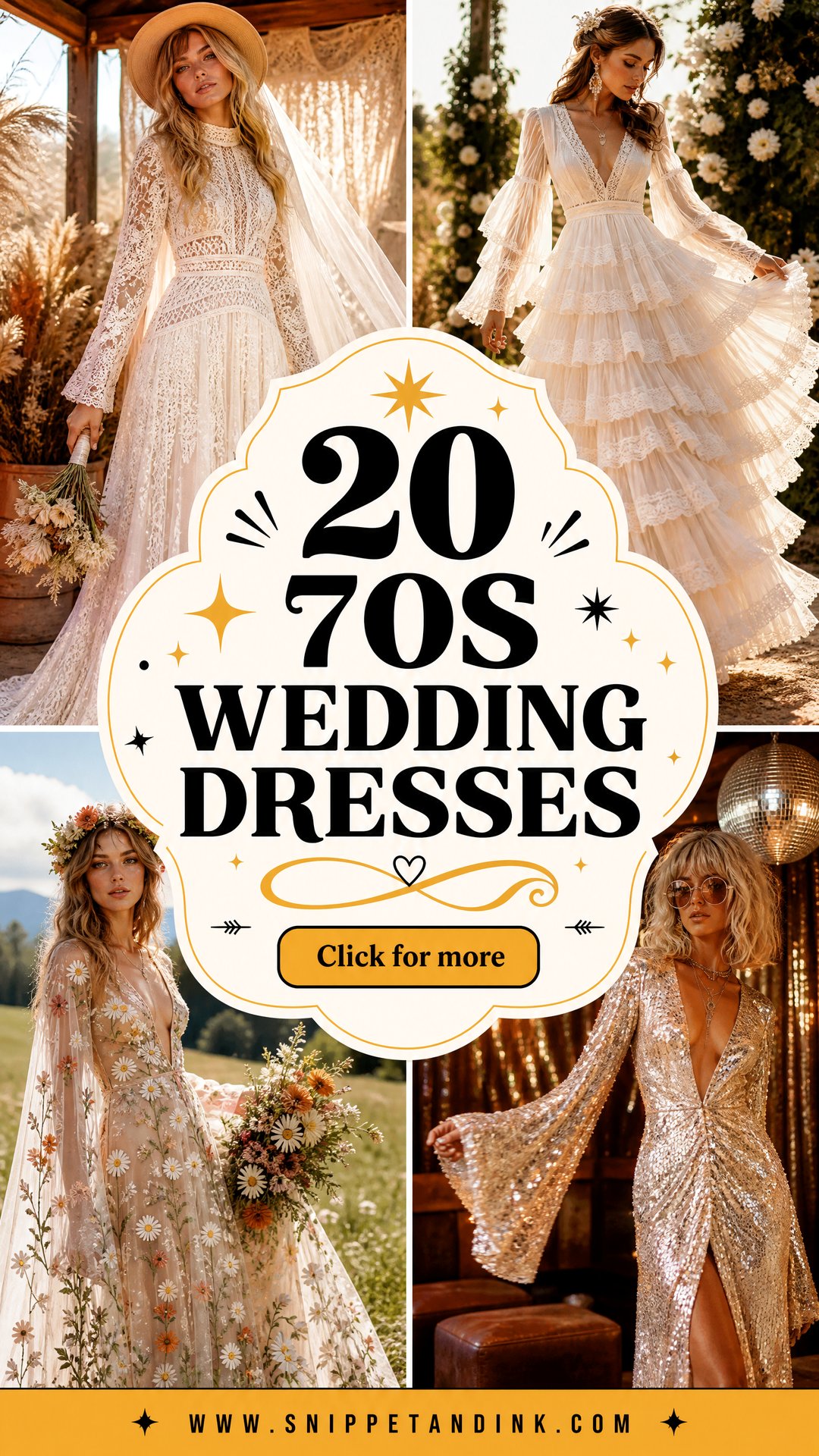 20 70s Wedding Dresses Boho Glam Styles for Modern Brides - 20 70s Wedding Dresses: Boho Glam Styles for Modern Brides