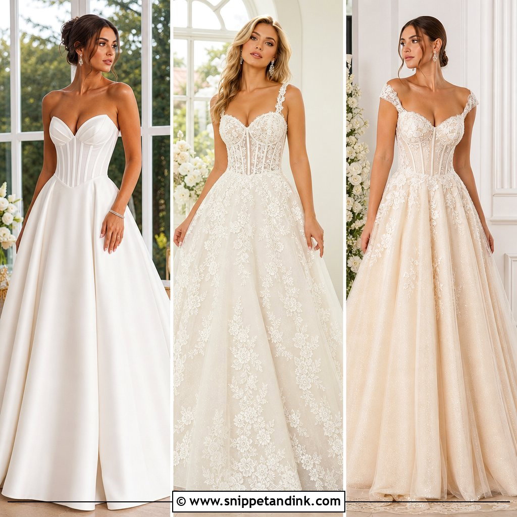 20 A Line Corset Wedding Dress Ideas: Romantic Bridal Looks