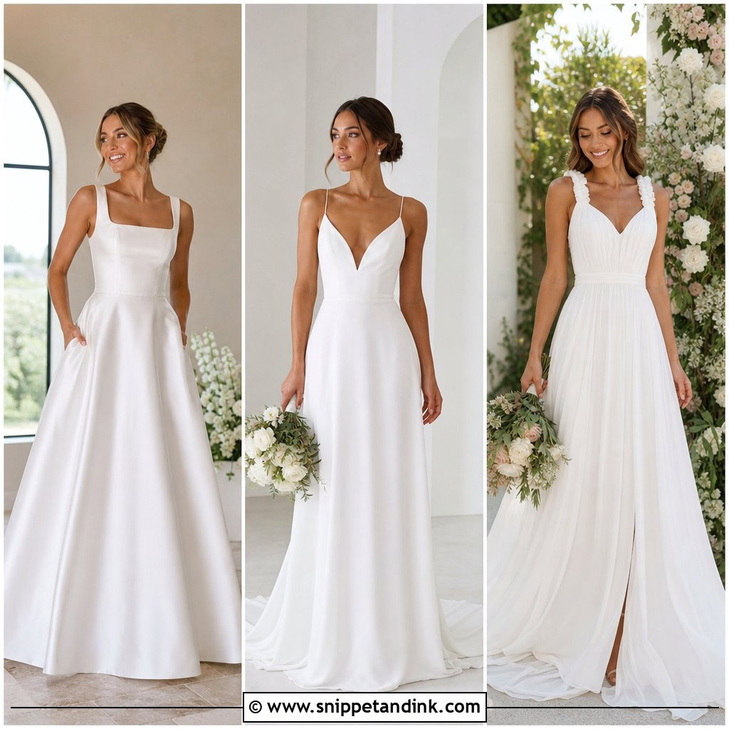 20 A Line Wedding Dress with Straps Ideas for Elegant Brides