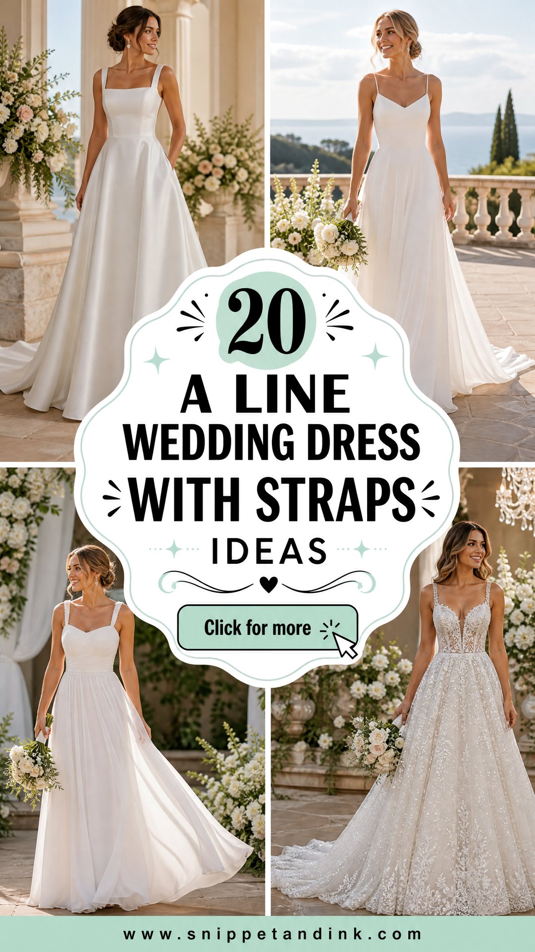 20 A Line Wedding Dress with Straps Ideas for Elegant Brides - 20 A Line Wedding Dress with Straps Ideas for Elegant Brides