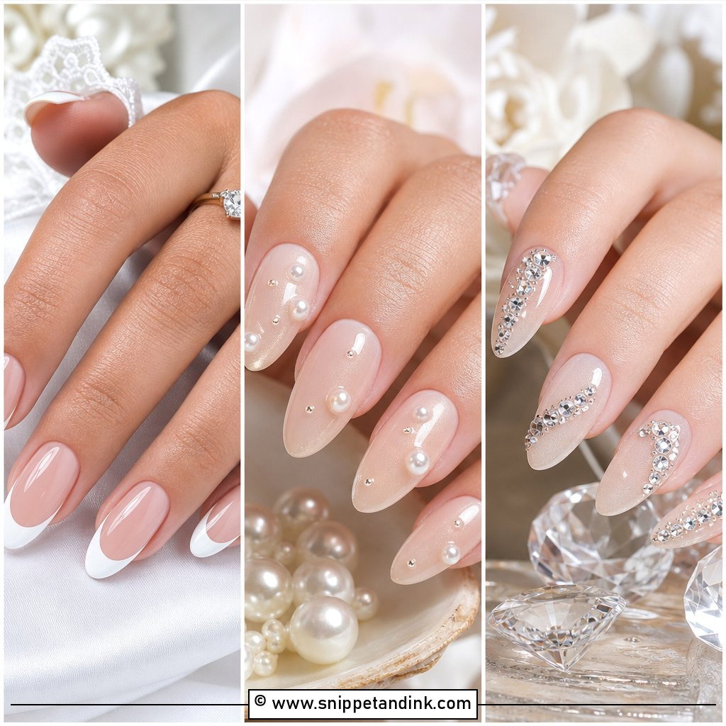 20 Acrylic Almond Wedding Nails for Bride With Chic Style