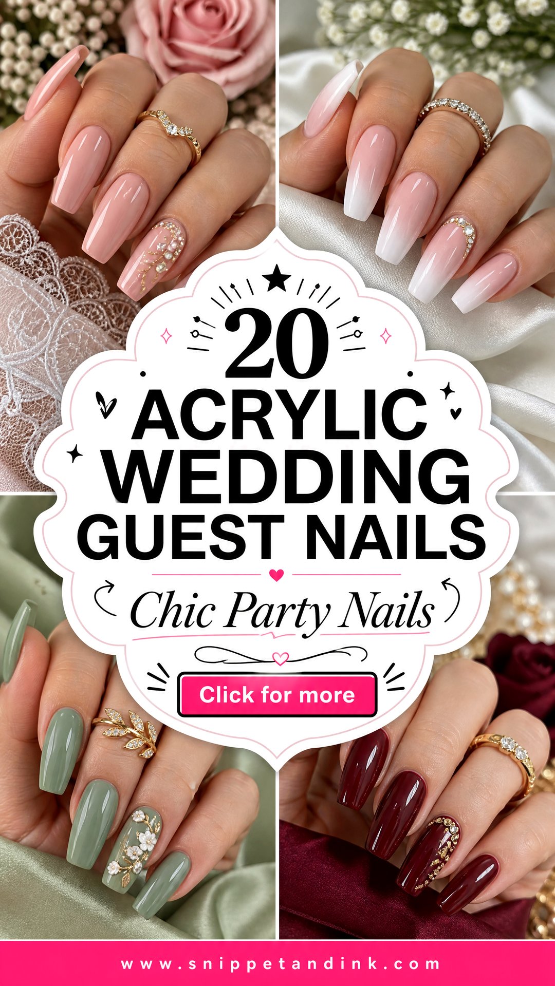 20 Acrylic Wedding Guest Nails for a Chic Party Look - 20 Acrylic Wedding Guest Nails for a Chic Party Look