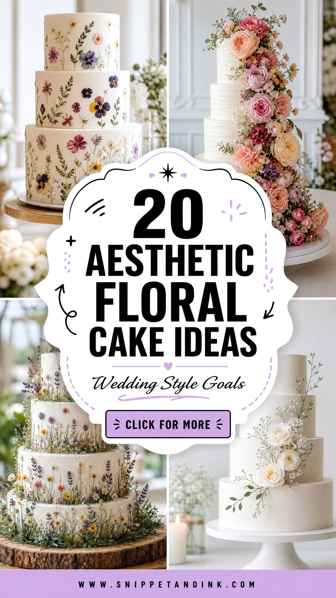 20 Aesthetic Floral Cake Ideas for Wedding Style - 20 Aesthetic Floral Cake Ideas for Wedding Style