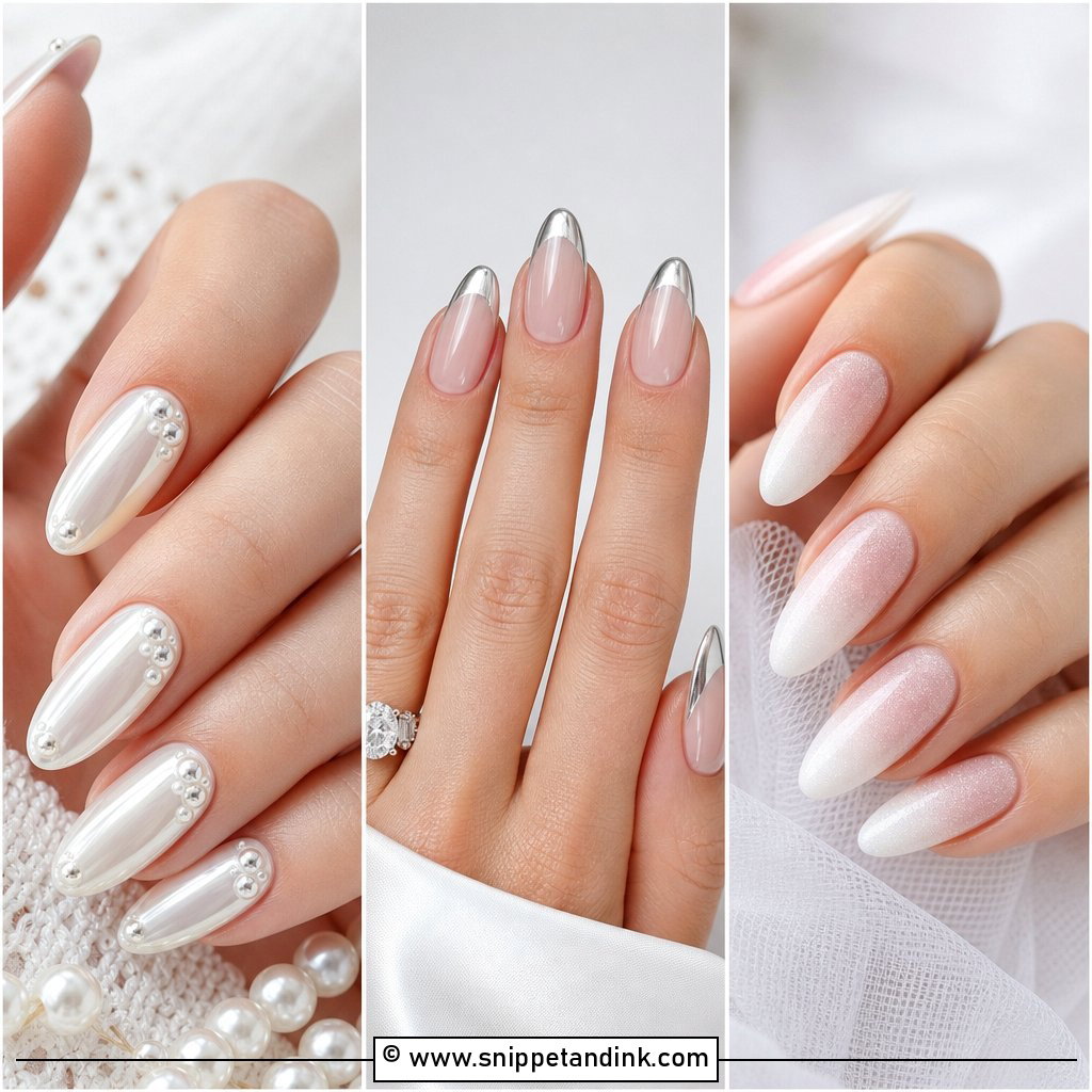 20 Aesthetic Wedding Nails for a Soft Bridal Glow