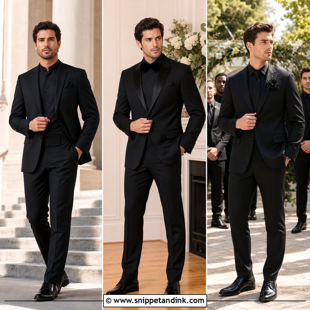 20 All Black Tux Wedding Ideas: Sleek Groom Style for 2025