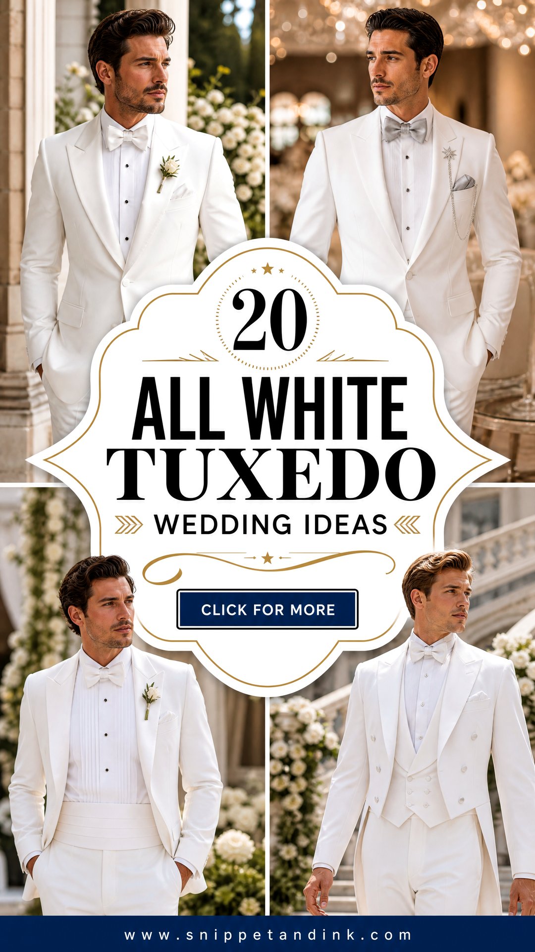 20 All White Tuxedo Wedding Ideas Sharp Groom Looks for 2025 - 20 All White Tuxedo Wedding Ideas: Sharp Groom Looks for 2025