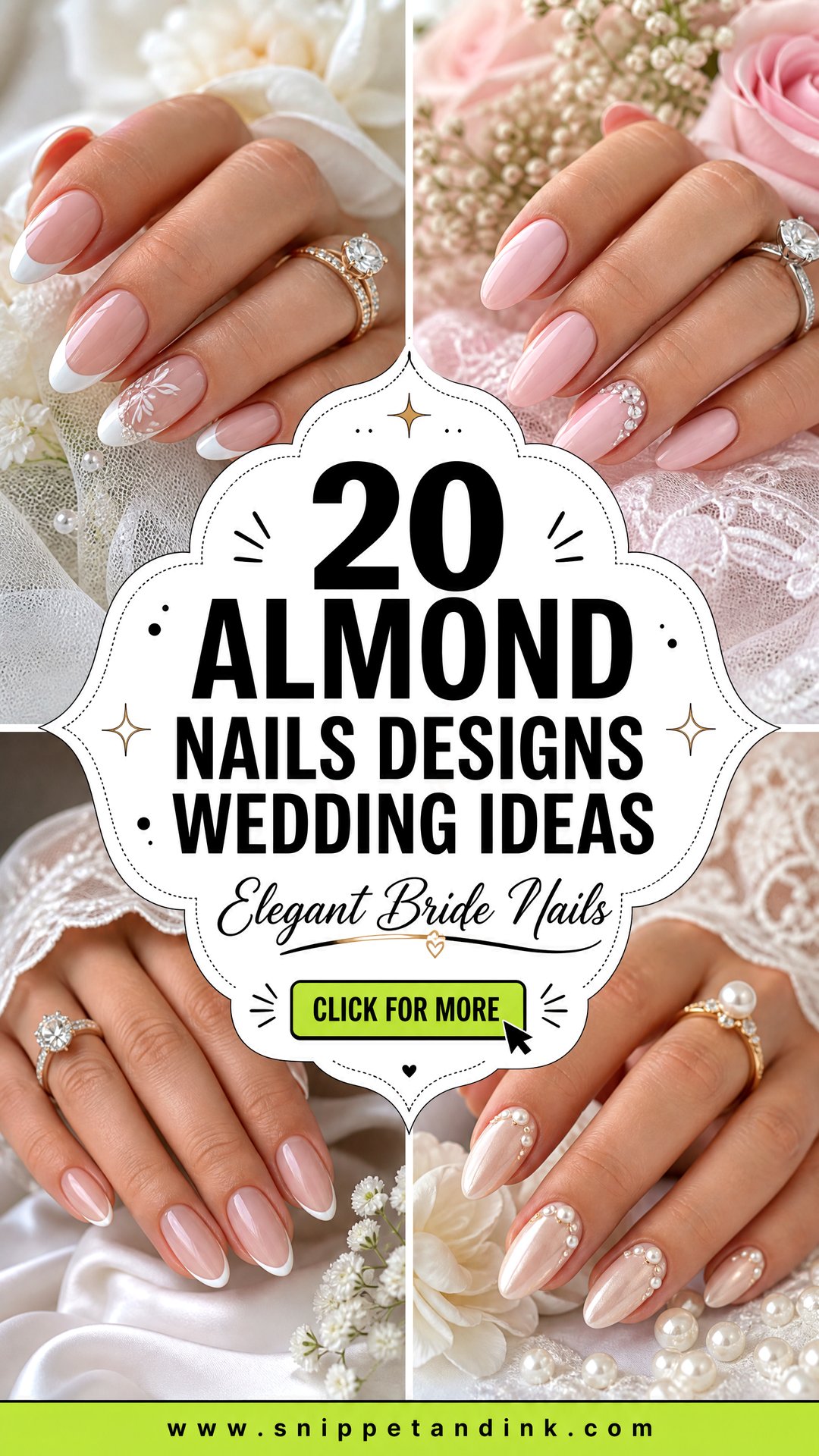 20 Almond Nails Designs Wedding Ideas for Elegant Brides - 20 Almond Nails Designs Wedding Ideas for Elegant Brides