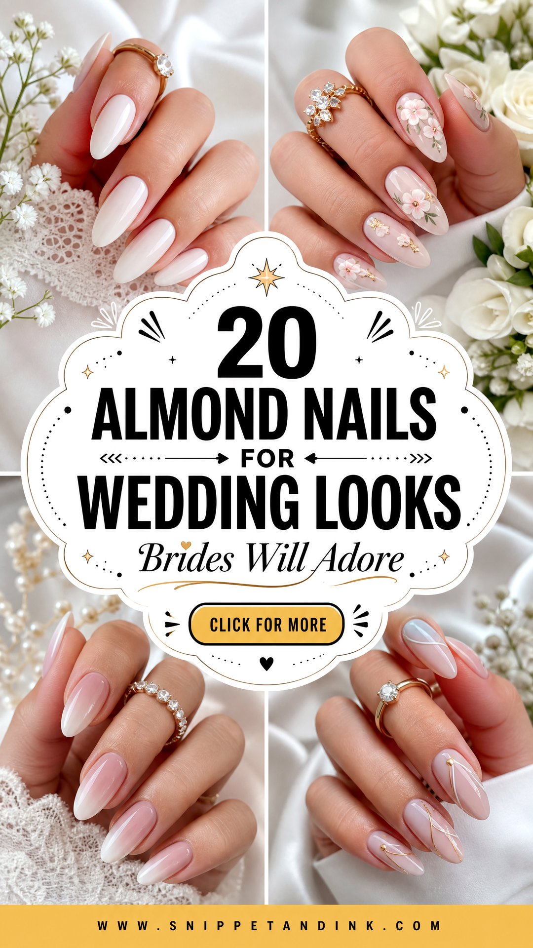 20 Almond Nails for Wedding Looks Brides Will Adore - 20 Almond Nails for Wedding Looks Brides Will Adore