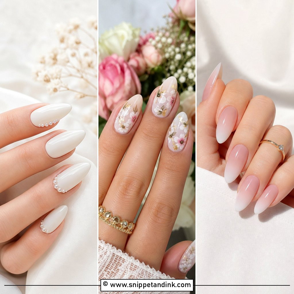 20 Almond Nails for Wedding Looks Brides Will Adore