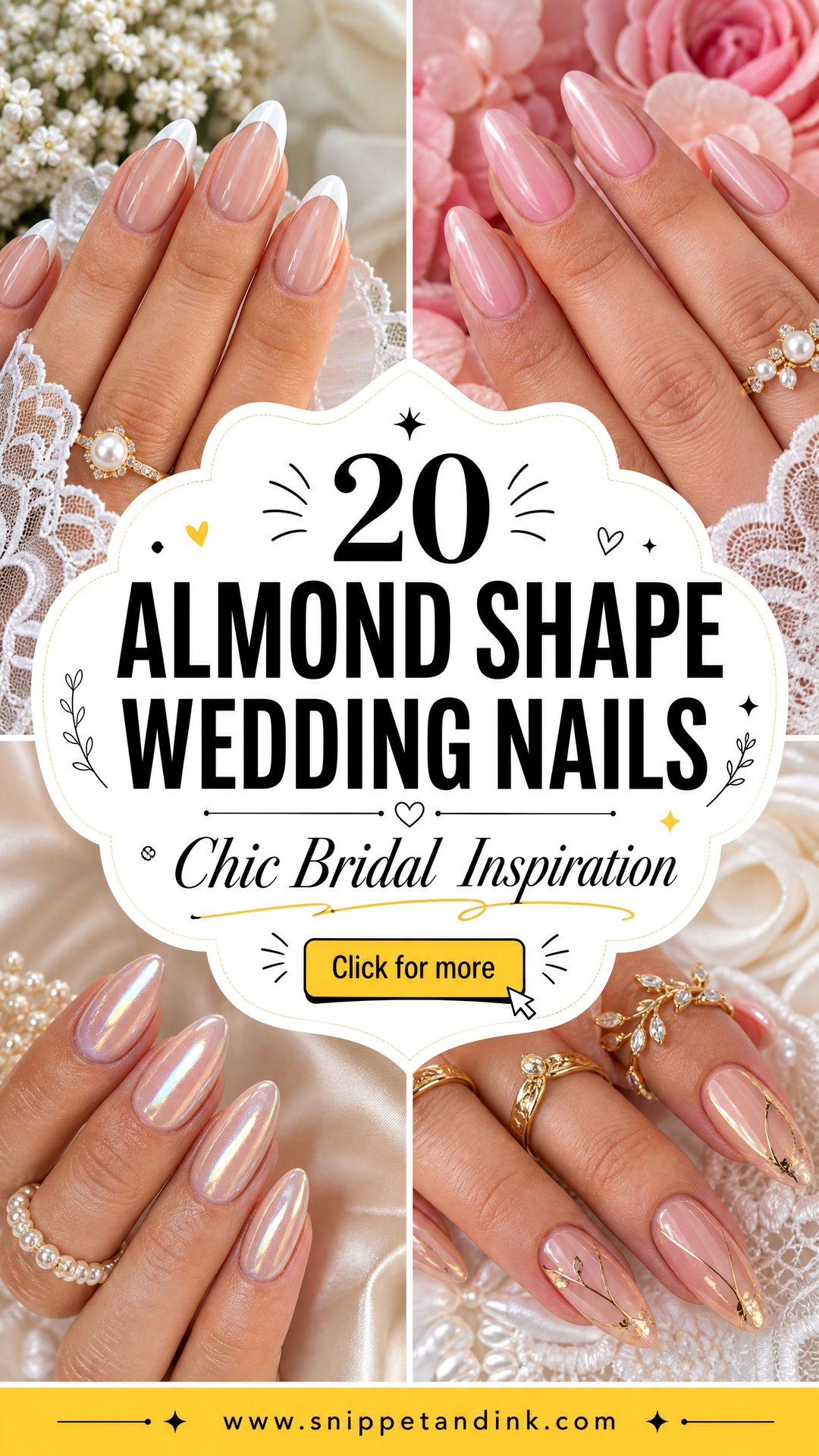 20 Almond Shape Wedding Nails for Chic Bridal Inspiration - 20 Almond Shape Wedding Nails for Chic Bridal Inspiration