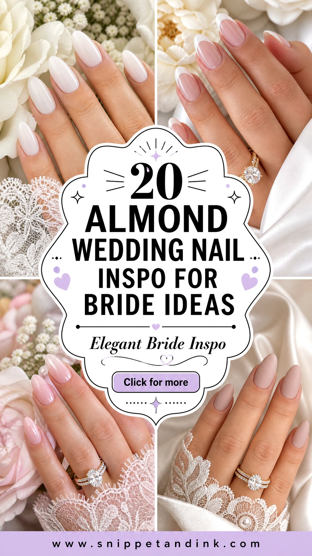 20 Almond Wedding Nail Inspo for Bride Ideas to Save - 20 Almond Wedding Nail Inspo for Bride Ideas to Save