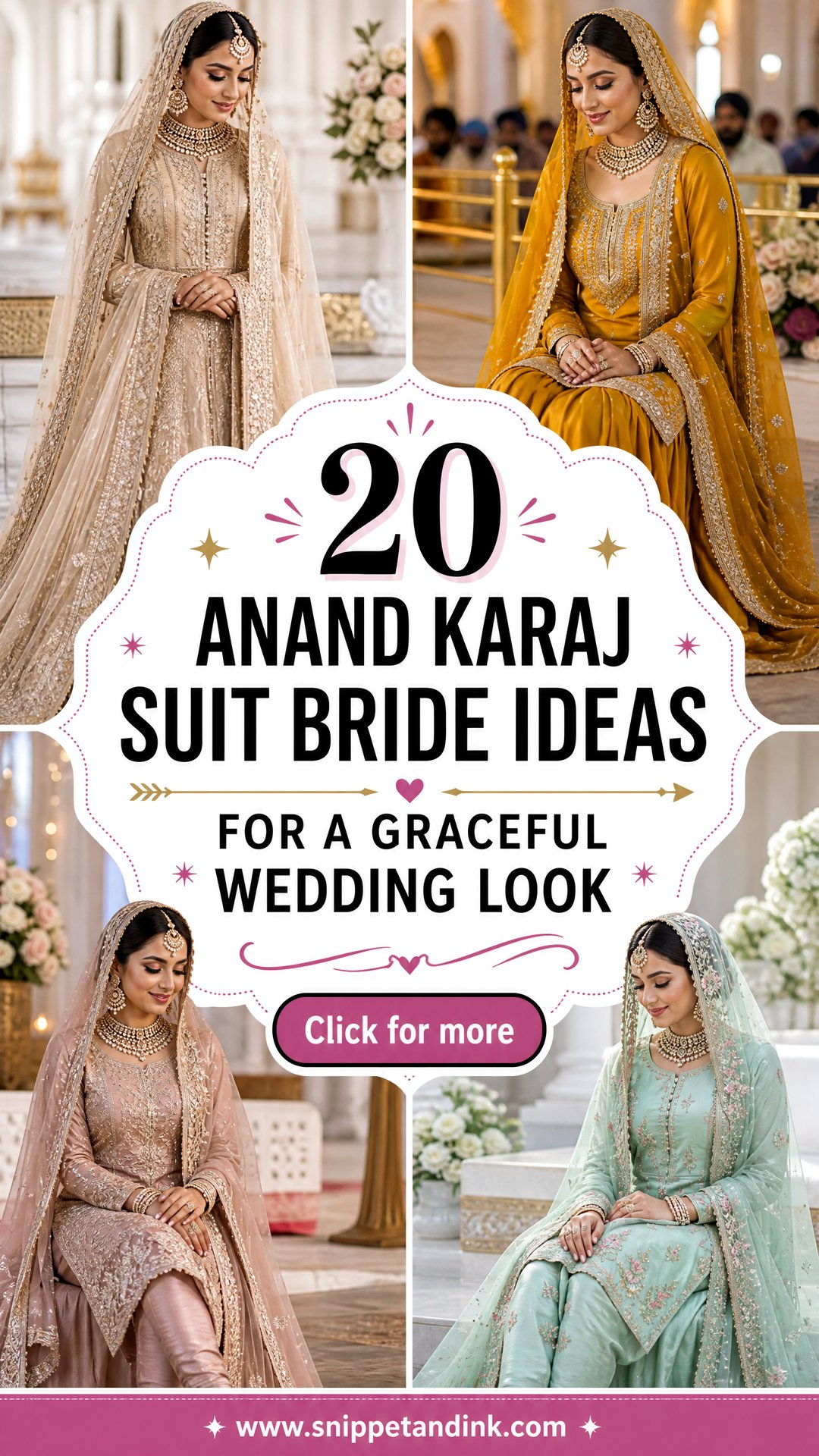 20 Anand Karaj Suit Bride Ideas for a Graceful Wedding Look - 20 Anand Karaj Suit Bride Ideas for a Graceful Wedding Look