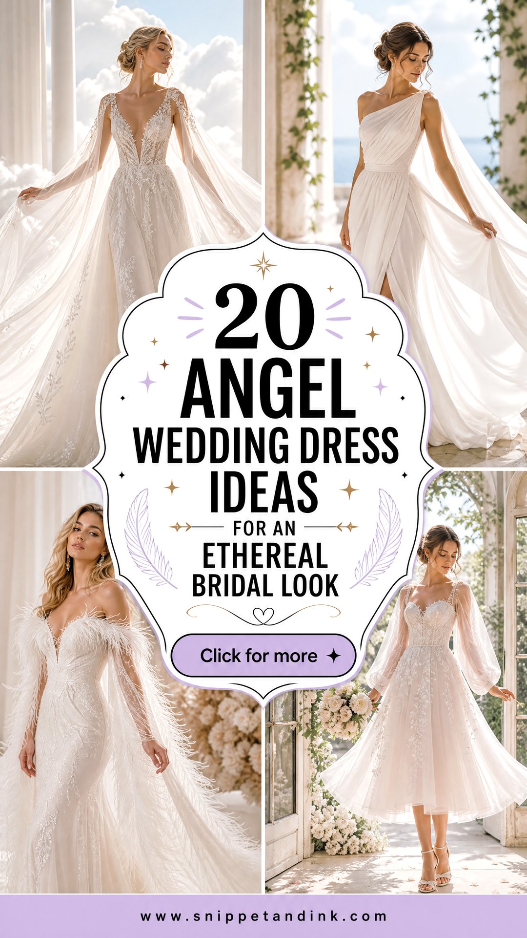 20 Angel Wedding Dress Ideas for an Ethereal Bridal Look - 20 Angel Wedding Dress Ideas for an Ethereal Bridal Look