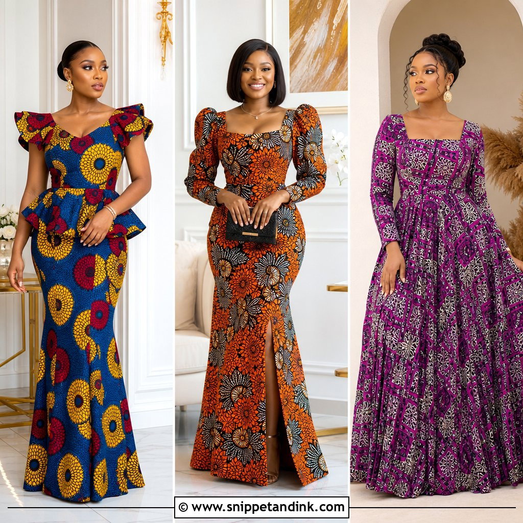 20 Ankara Long Gown Styles for Wedding for a Bold, Elegant Look