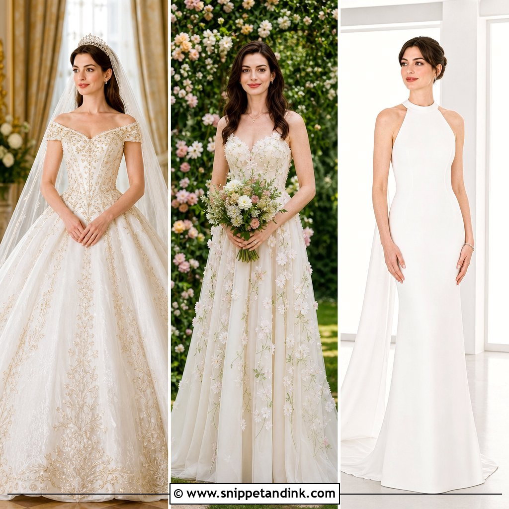 20 Anne Hathaway Wedding Dress Ideas for Romantic Bridal Style