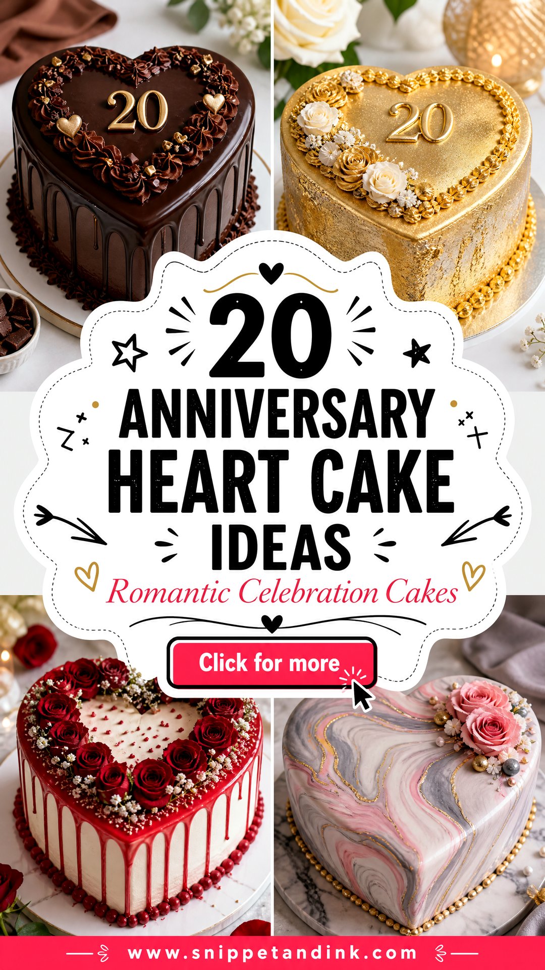 20 Anniversary Heart Cake Ideas for Romantic Celebrations - 20 Anniversary Heart Cake Ideas for Romantic Celebrations