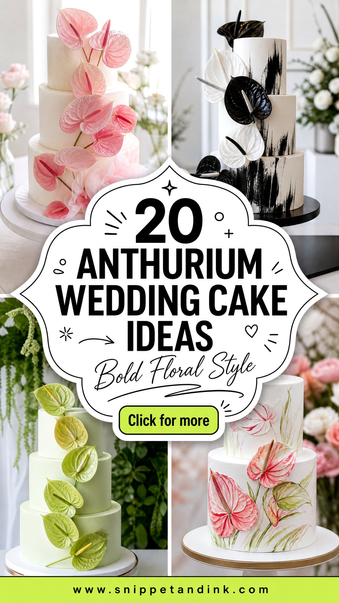 20 Anthurium Wedding Cake Ideas for Bold Floral Style - 20 Anthurium Wedding Cake Ideas for Bold Floral Style